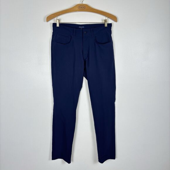 Peter Millar Crown Crafted 32x32 Navy Blue Performance Five-Pocket Pants Stretch - Picture 1 of 8